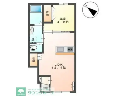 羽生市西スターテラスII・L(1LDK/1階)の間取り写真
