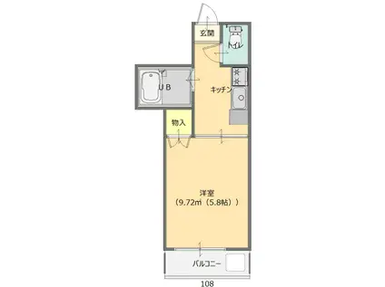 ベルピアワン(1K/1階)の間取り写真
