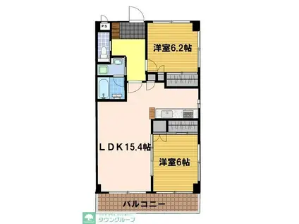 セントレジス・グラン(2LDK/5階)の間取り写真