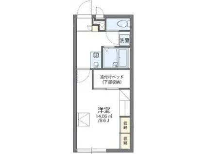 コンフォートたつのKANBE(1K/2階)の間取り写真
