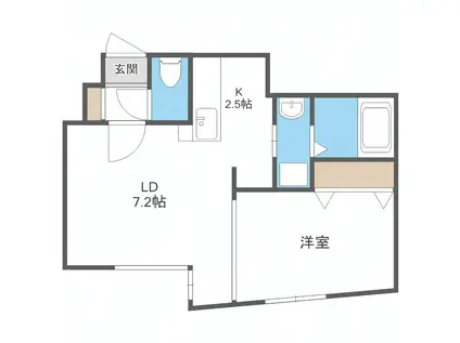 M-STAGE豊平公園(1LDK/2階)の間取り写真