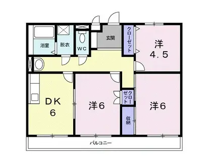 ソルジェンテ金剛(3DK/2階)の間取り写真