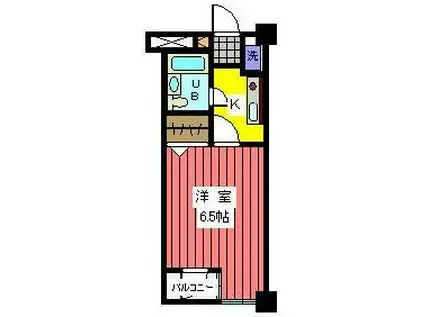 パープルハイツ川口(1K/2階)の間取り写真