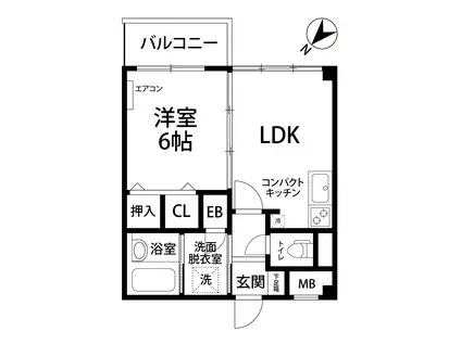 アンシャンテ(1LDK/2階)の間取り写真