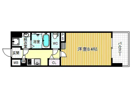 ビバーチェ鷺洲(1K/5階)の間取り写真