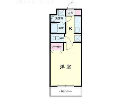 CHERISH(1K/4階)の間取り写真