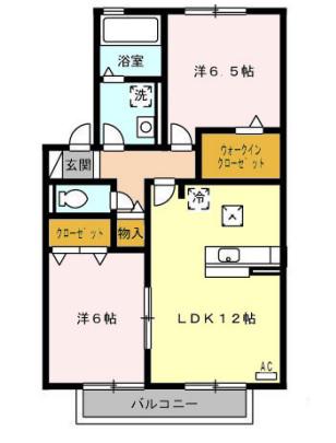 コーポラスII(2LDK/2階)の間取り写真