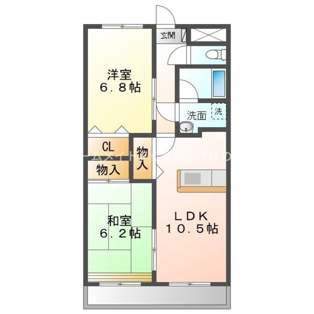 リベルテONE(2LDK/4階)の間取り写真