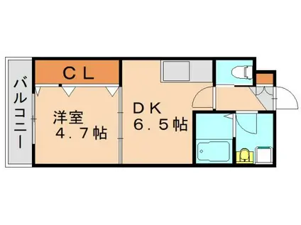 ラ・ベリーテNSI(1DK/2階)の間取り写真