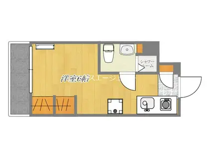 フローラ5(ワンルーム/1階)の間取り写真