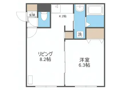 SERENO(1LDK/3階)の間取り写真