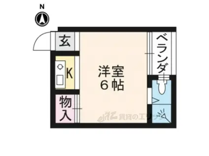 ハイツ松ヶ崎(ワンルーム/2階)の間取り写真