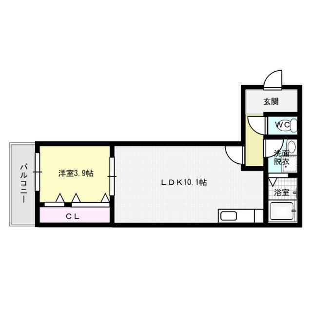 メゾンクレール博多南弐番館(1LDK/2階)の間取り写真