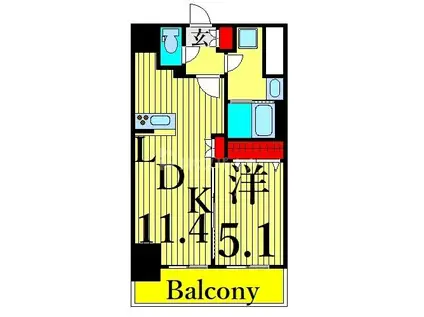RIDGE王子神谷(1LDK/4階)の間取り写真