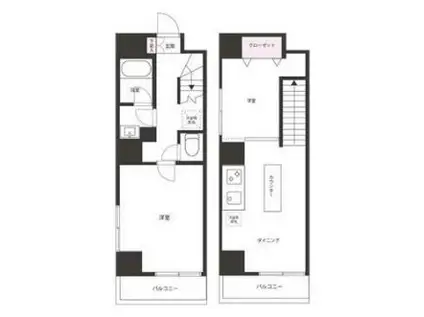 UGHD人形町(2DK/11階)の間取り写真