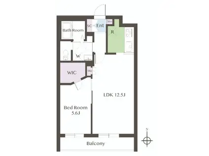 BLUMEN GARTEN(1LDK/1階)の間取り写真