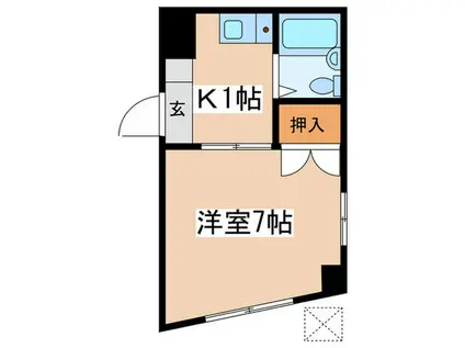 ユーハイムサガミ(1K/1階)の間取り写真