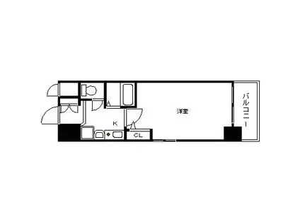 エスリード南森町駅前(1K/4階)の間取り写真