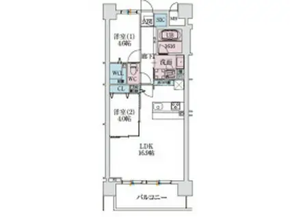 スプランディッドXI(2LDK/11階)の間取り写真