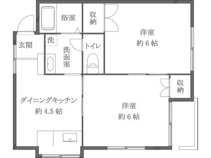 メゾン慶(2K/1階)の間取り写真