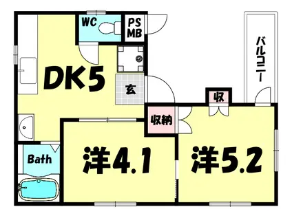 前田マンション(2DK/2階)の間取り写真