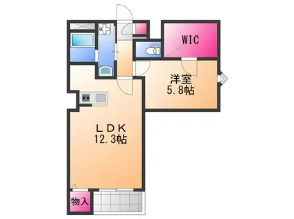 ジーメゾン和泉大宮リヴァージュ(1LDK/1階)の間取り写真