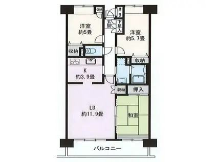 シーリン東伏見(3LDK/10階)の間取り写真