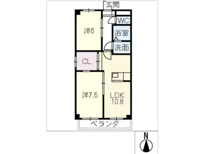 アーバンクレスト(2LDK/1階)の間取り写真