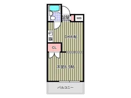 エスポワール深江橋(1DK/2階)の間取り写真
