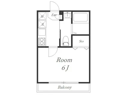 アッパービレッジ根岸(1K/1階)の間取り写真