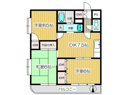 グレースメゾン(3DK/2階)の間取り写真