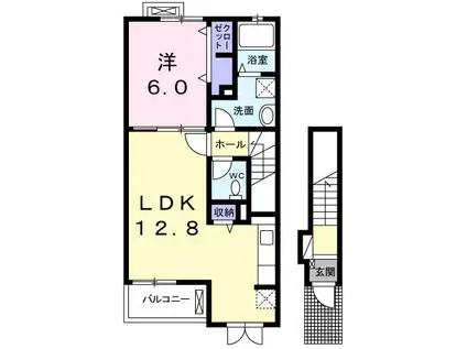 ＪＲ青梅線 小作駅 徒歩24分 2階建 築13年(1LDK/2階)の間取り写真
