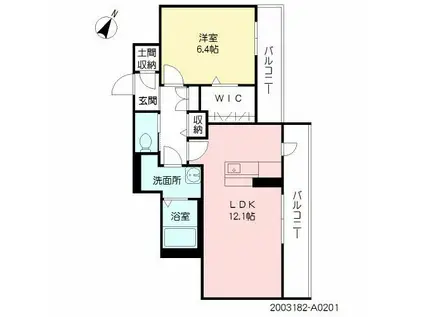 シャーメゾン静(1LDK/2階)の間取り写真