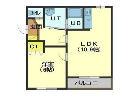 セゾンクレール昭和(1LDK/1階)の間取り写真