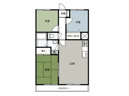 バルパレー熊谷(3LDK/4階)の間取り写真