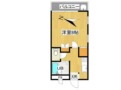 プリメイラクラッセ(1K/1階)の間取り写真