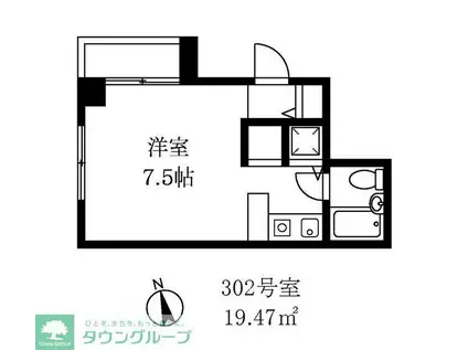 A.PEX(ワンルーム/3階)の間取り写真