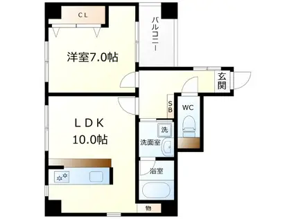 ルミエール・ヨーシン(1LDK/3階)の間取り写真