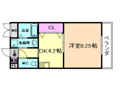 FORTERESSE N(1DK/4階)の間取り写真