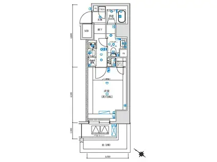 LEXE 横濱関内(1K/3階)の間取り写真