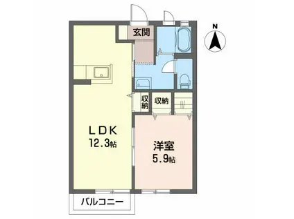 シャーメゾン菜根(1LDK/2階)の間取り写真