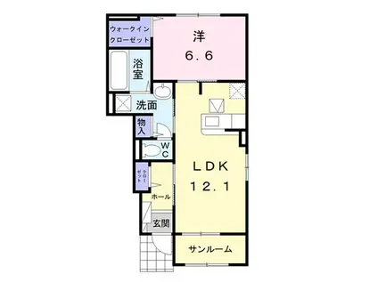ハピネス ツースリー(1LDK/1階)の間取り写真