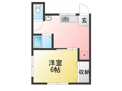 MAISON VERTE(1K/2階)の間取り写真