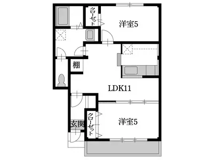 ピース・グラッド(2LDK/1階)の間取り写真