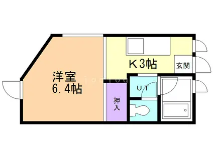 NOWHERE ROOM(1K/1階)の間取り写真