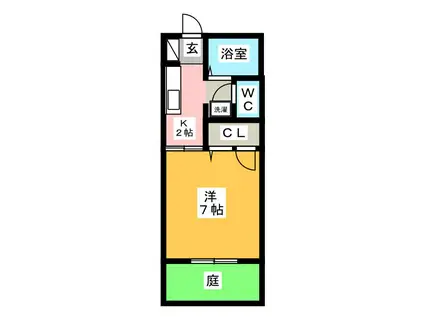 ファルール城北(1K/1階)の間取り写真