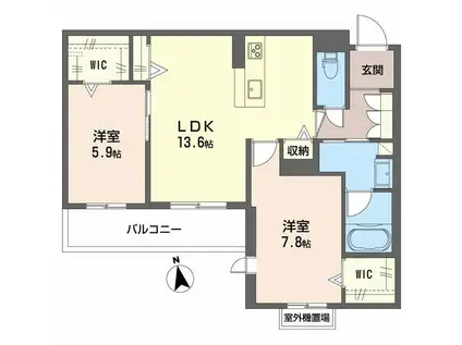 プレミアス鳳II(2LDK/2階)の間取り写真
