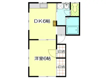 コーポラスK C棟(1DK/1階)の間取り写真