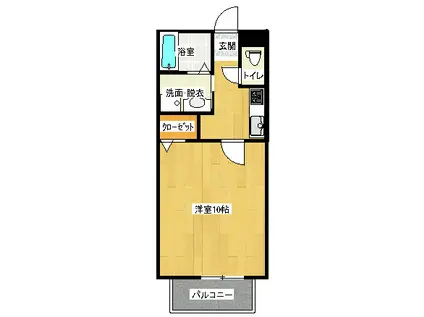 クライムヒルズ(1K/1階)の間取り写真