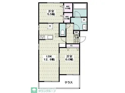 GRANDE MAISON(2LDK/1階)の間取り写真